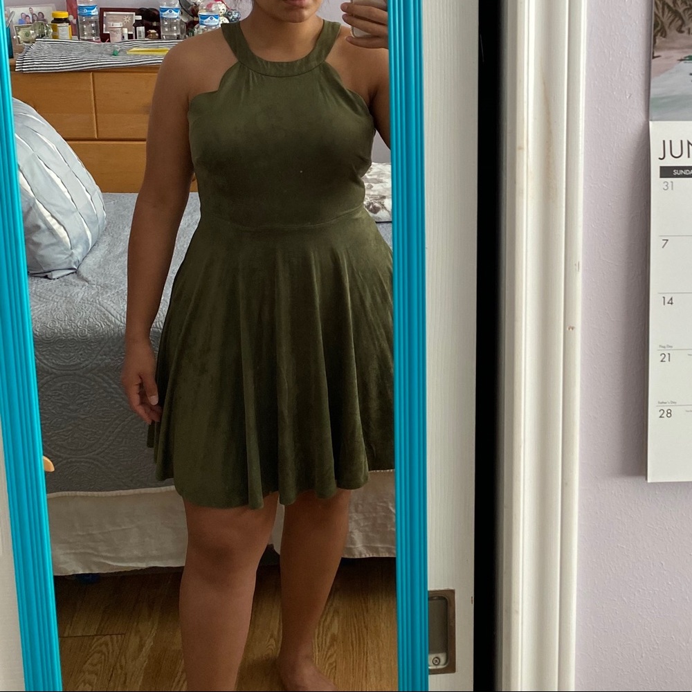 NWOT Halter Suede Dress